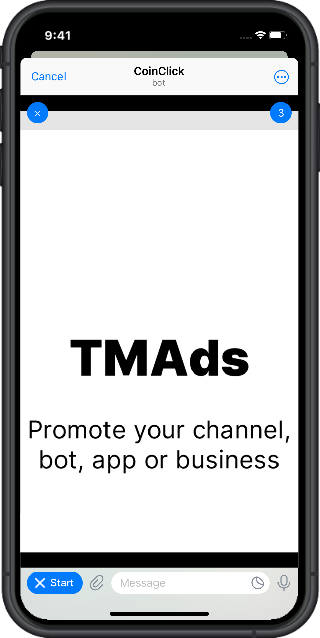 An example of a TMAds fullscreen ad